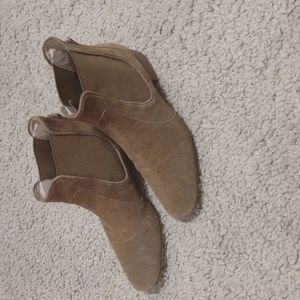 Tan suede booties